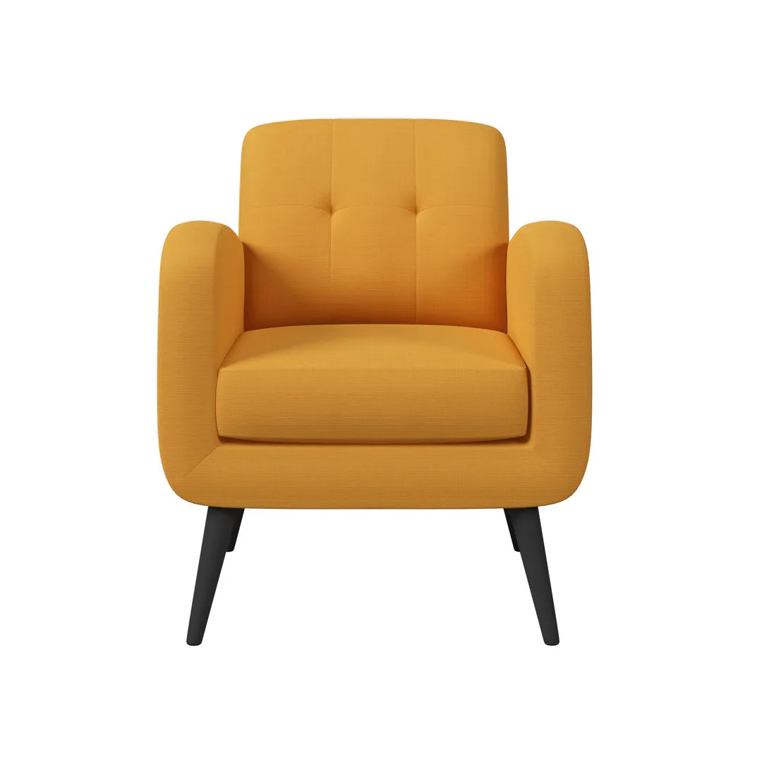 Caleena 29.5" Wide Tufted Armchair Wade Logan® Fabric: Mustard Yellow Polyester