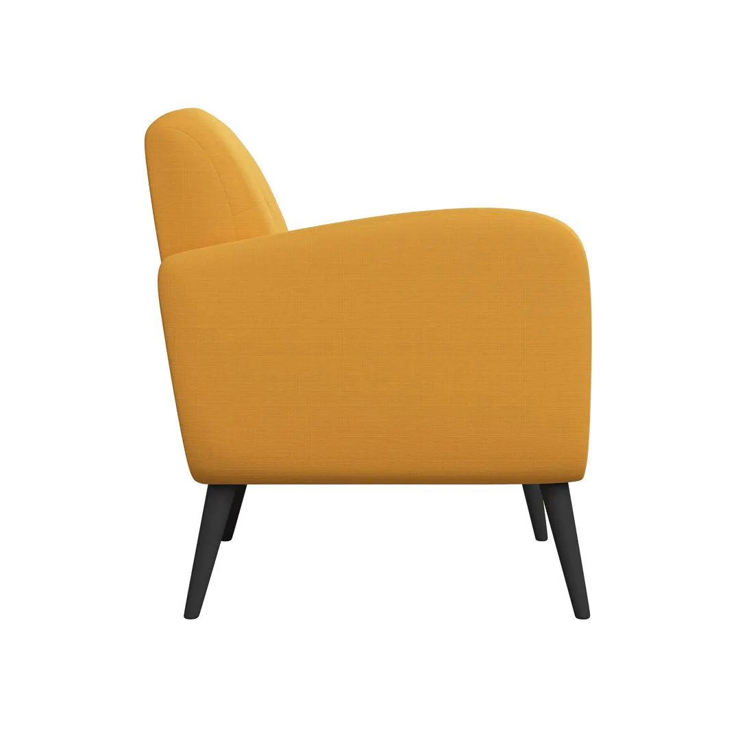 Caleena 29.5" Wide Tufted Armchair Wade Logan® Fabric: Mustard Yellow Polyester