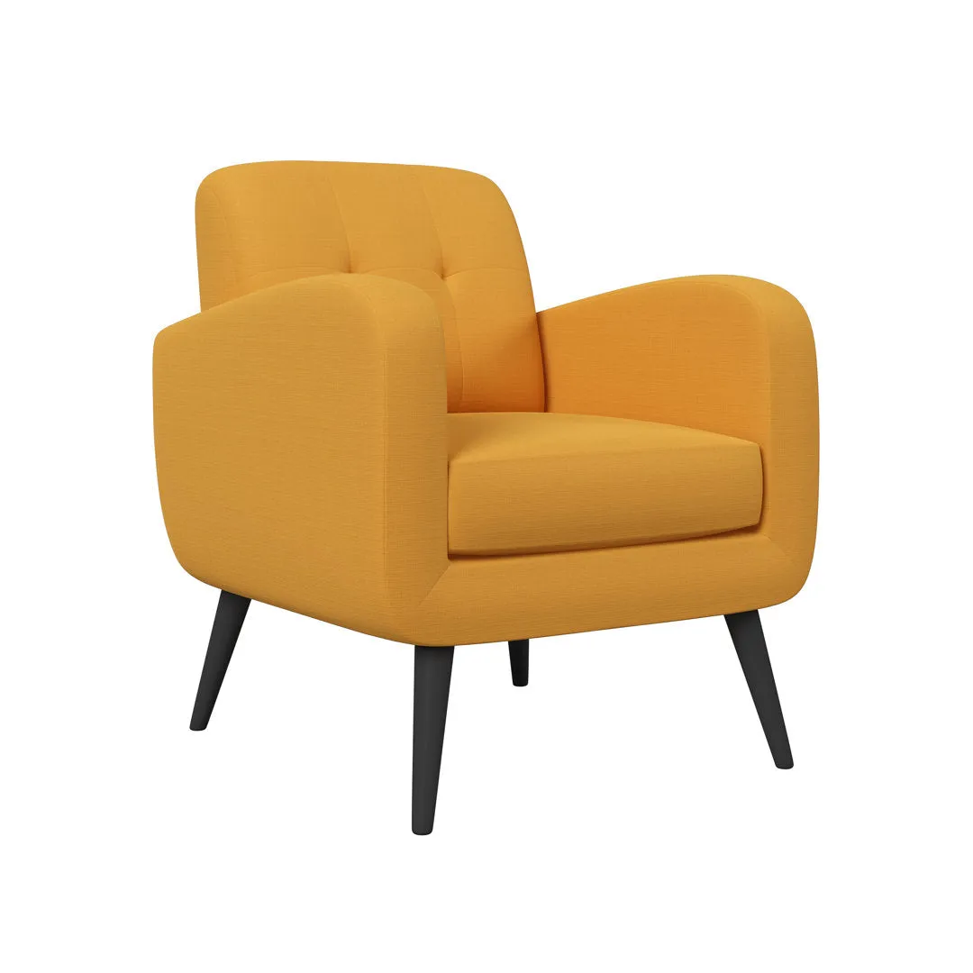 Caleena 29.5" Wide Tufted Armchair Wade Logan® Fabric: Mustard Yellow Polyester