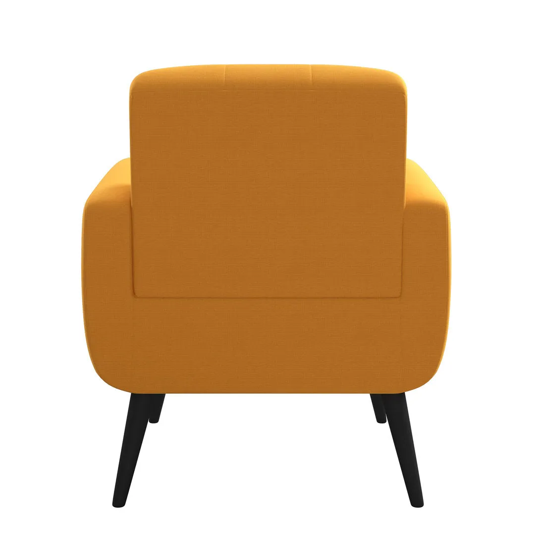 Caleena 29.5" Wide Tufted Armchair Wade Logan® Fabric: Mustard Yellow Polyester