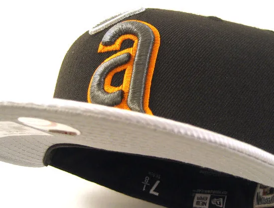 CALIFORNIA ANGELS 5950 NEW ERA FITTED HATS (BLACK METALLIC SILVER ORANGE)
