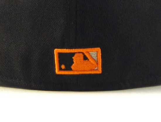 CALIFORNIA ANGELS 5950 NEW ERA FITTED HATS (BLACK METALLIC SILVER ORANGE)