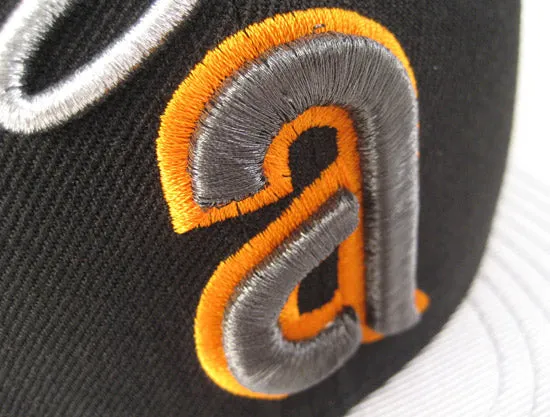 CALIFORNIA ANGELS 5950 NEW ERA FITTED HATS (BLACK METALLIC SILVER ORANGE)