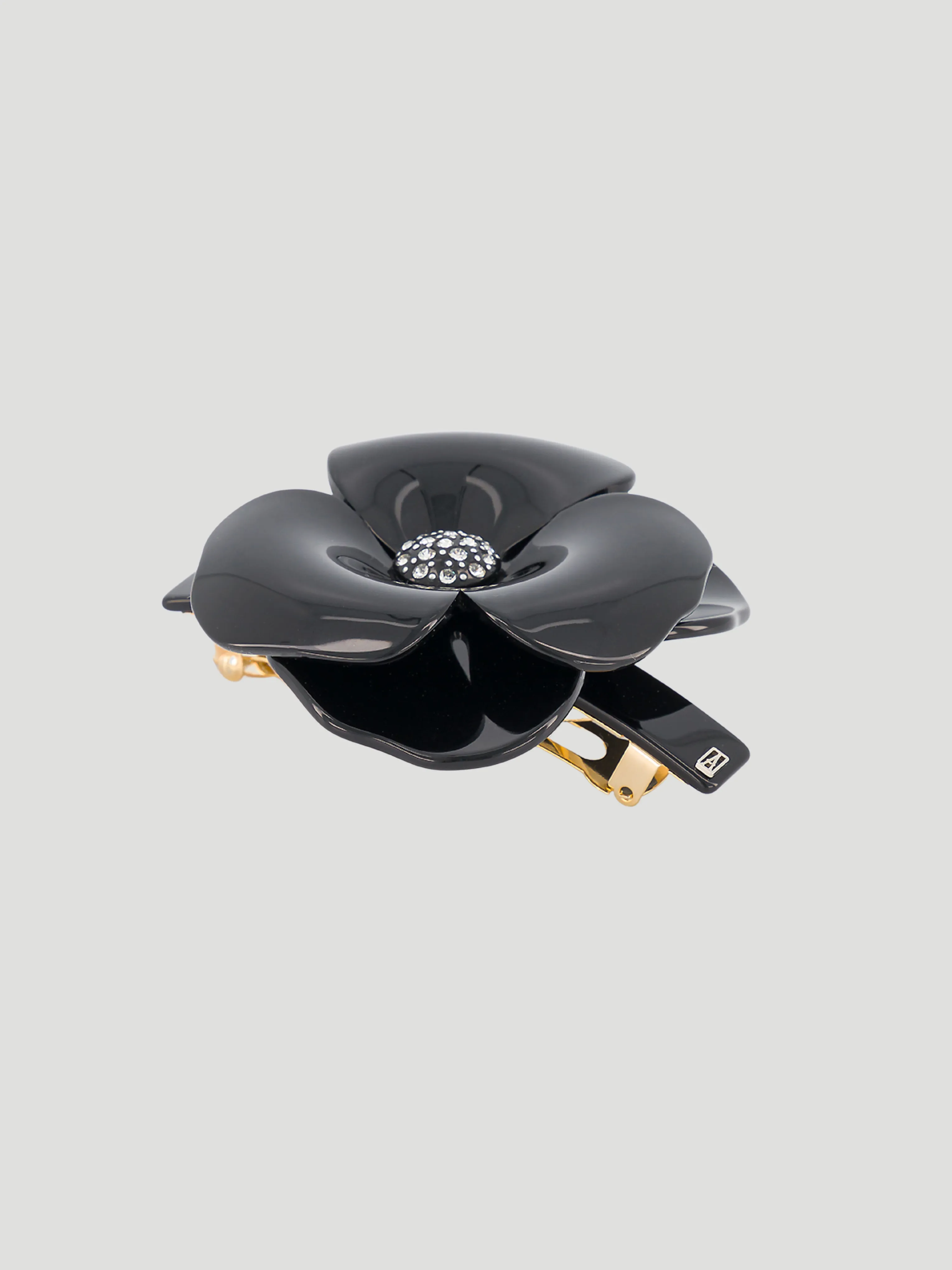 Camélia Flower Crystal-Embellished Barrette