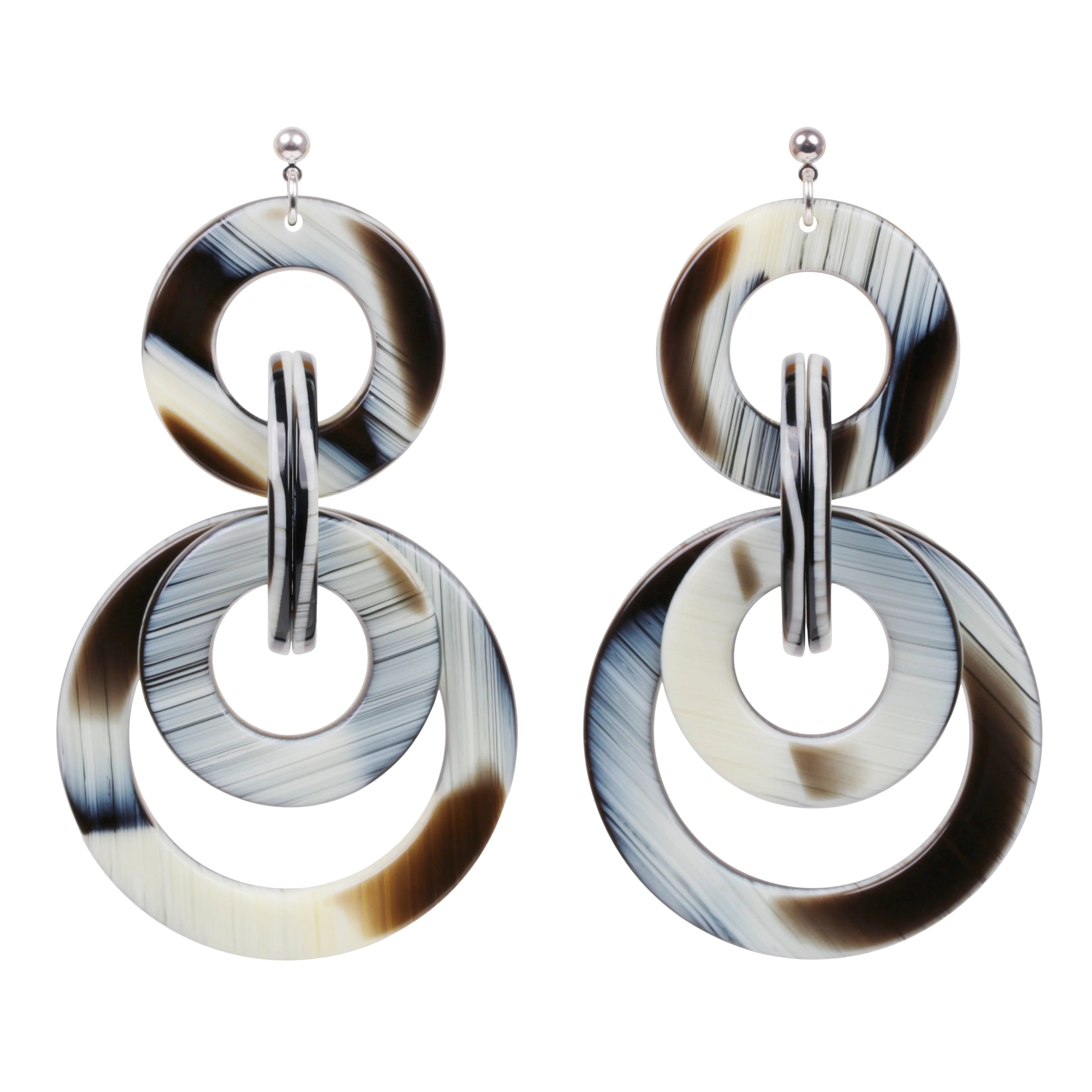 Carmen Large Corne Noire Stud Earrings