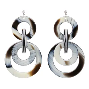 Carmen Large Corne Noire Stud Earrings