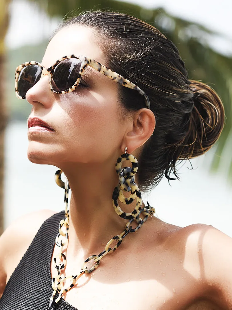 Carmen Large Dark Tortoiseshell Stud Earrings