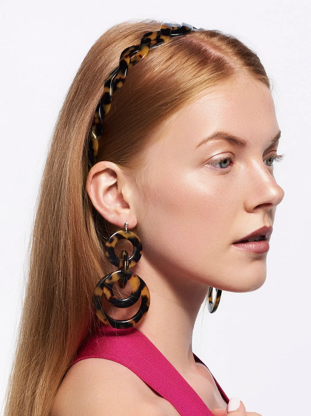 Carmen Large Dark Tortoiseshell Stud Earrings