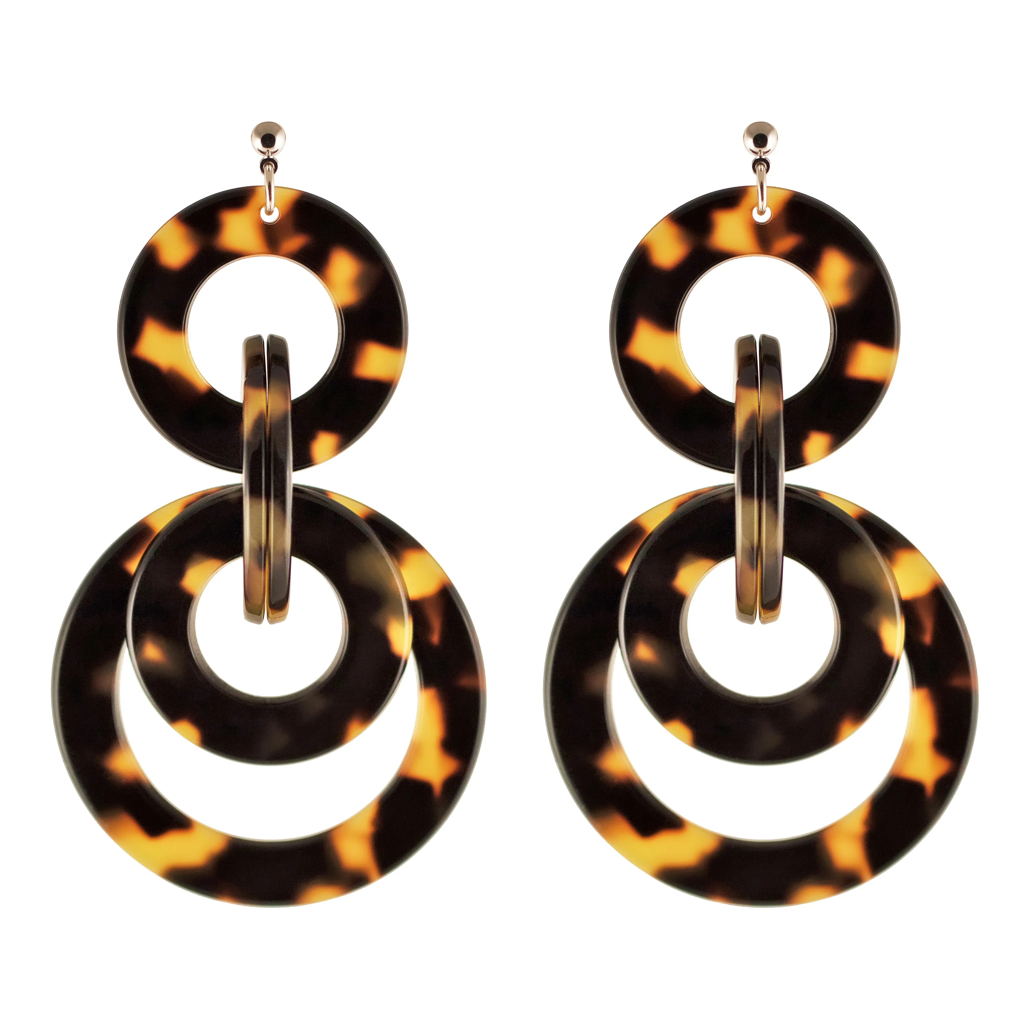 Carmen Large Dark Tortoiseshell Stud Earrings