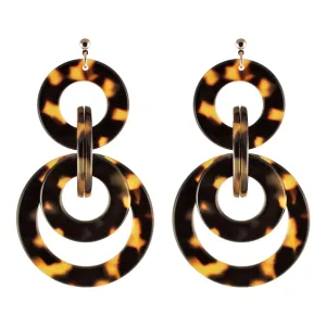 Carmen Large Dark Tortoiseshell Stud Earrings