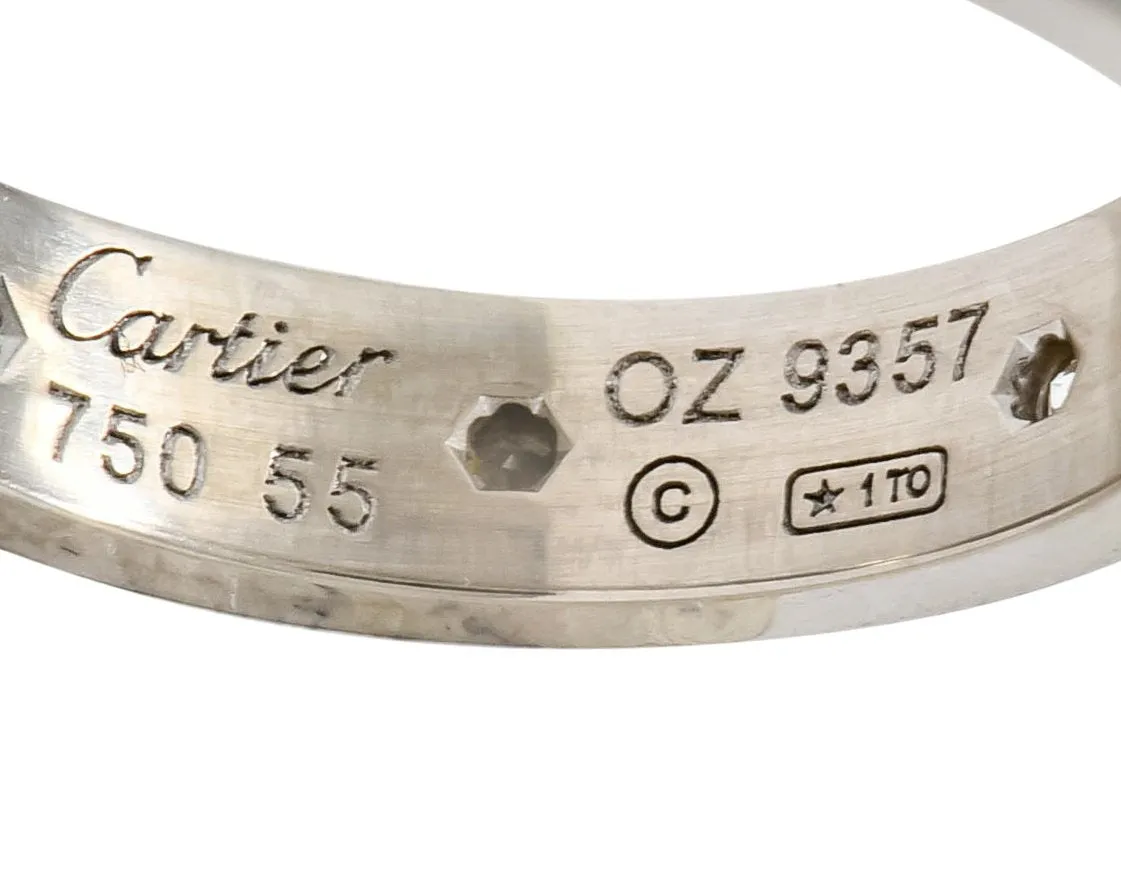 Cartier Love Diamond 18 Karat White Gold Unisex Stacking Band Ring