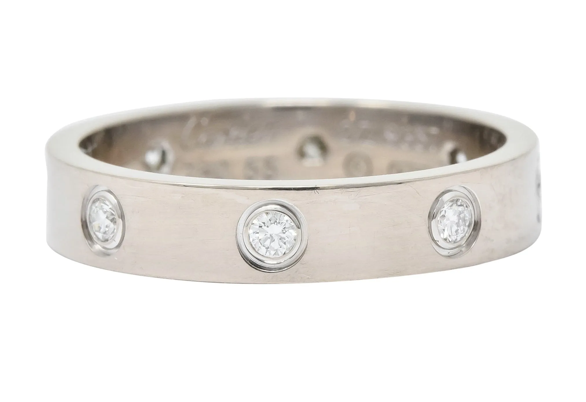 Cartier Love Diamond 18 Karat White Gold Unisex Stacking Band Ring