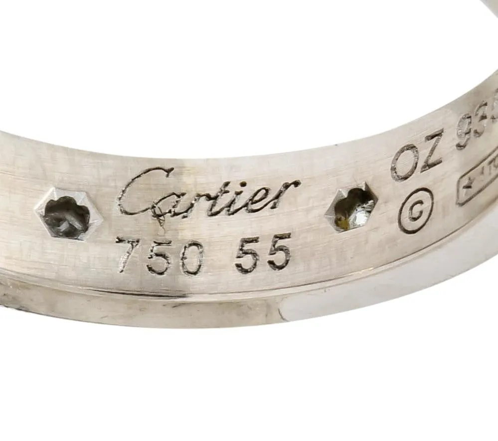 Cartier Love Diamond 18 Karat White Gold Unisex Stacking Band Ring