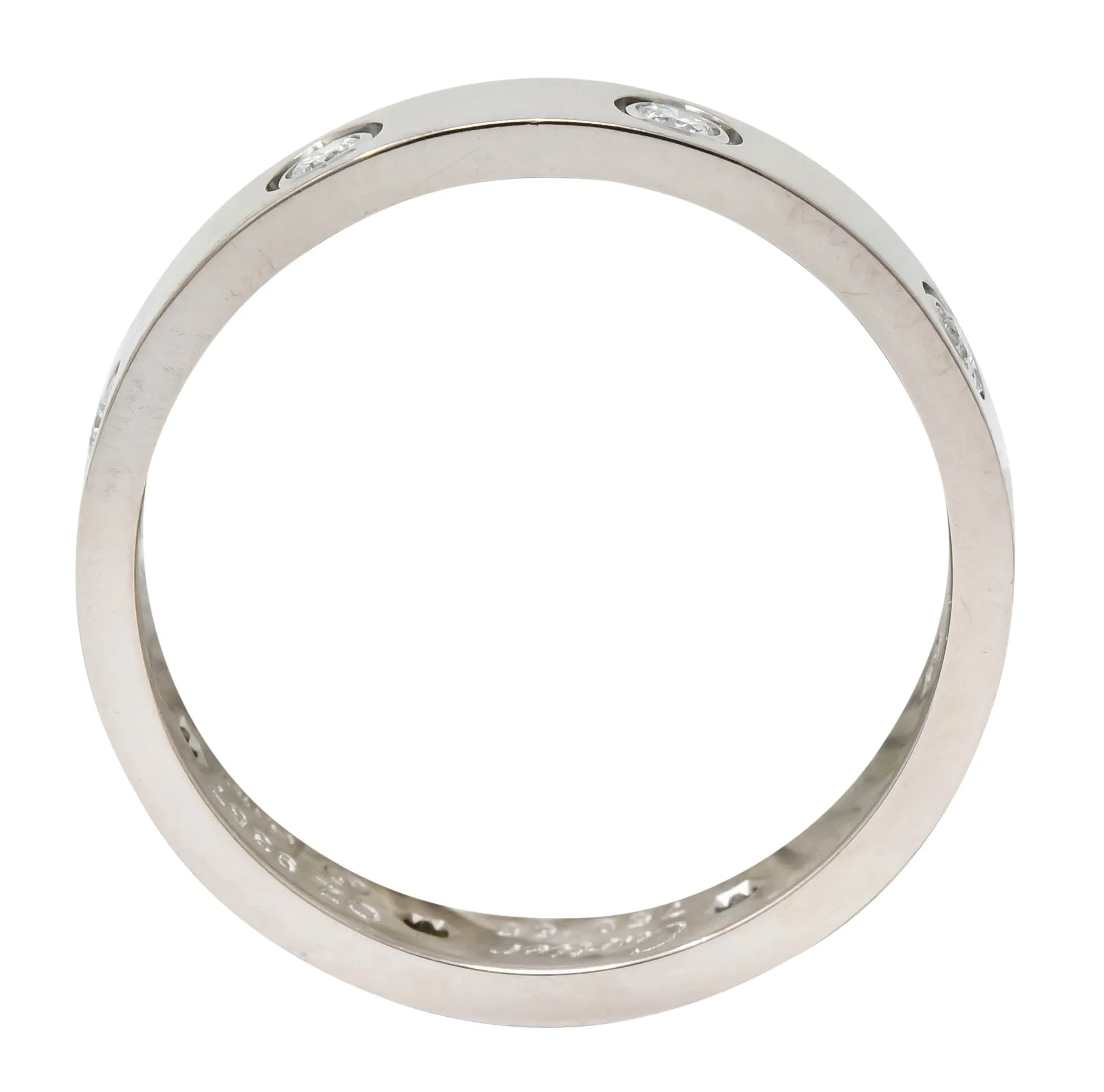 Cartier Love Diamond 18 Karat White Gold Unisex Stacking Band Ring