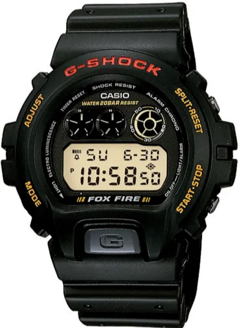Casio G-Shock 6900 Series Basic Black JDM "Fox Fire" DW-6900B-9