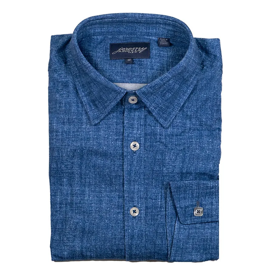 Chambray Effect 2-Way Stretch Shirt - Comfort Cut