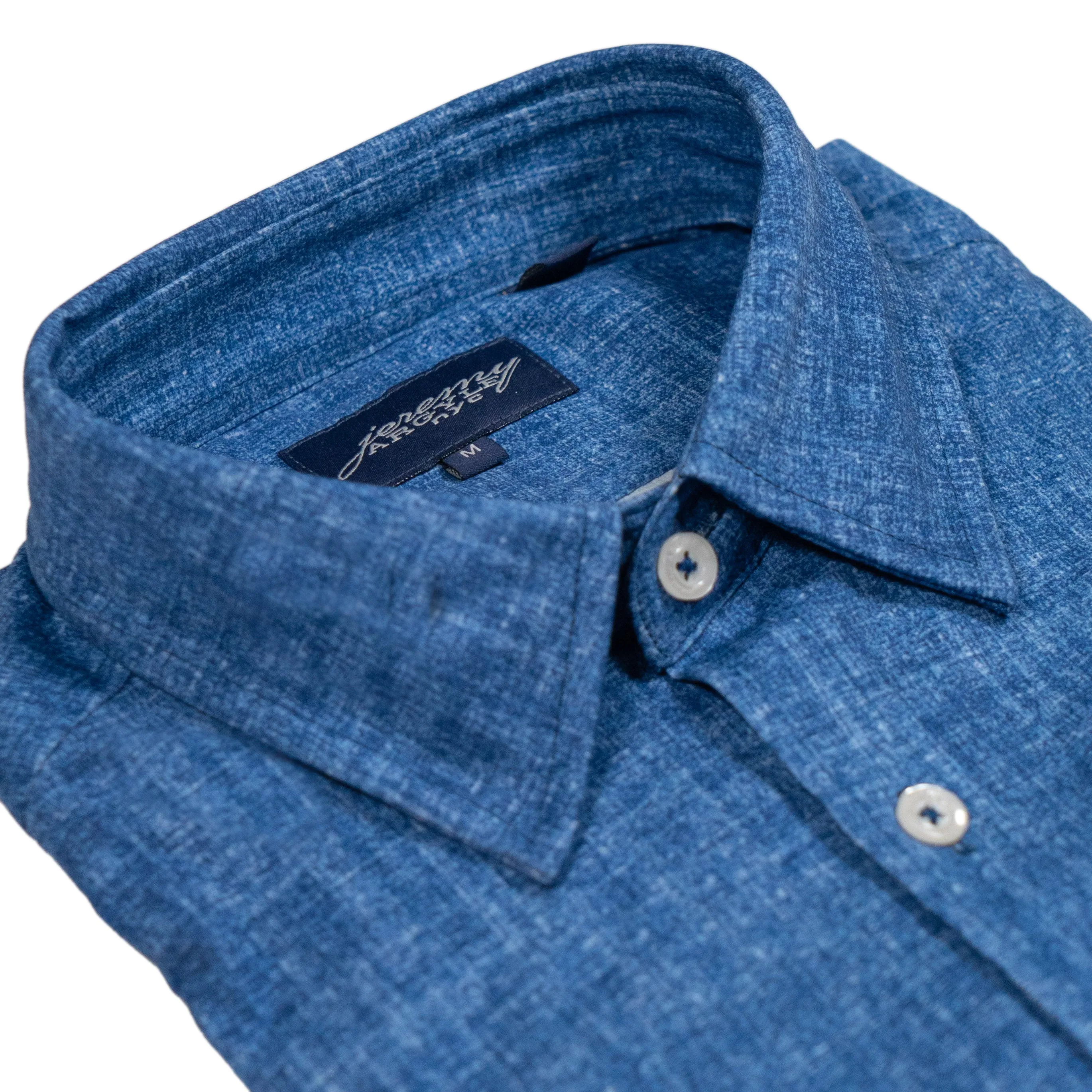 Chambray Effect 2-Way Stretch Shirt - Comfort Cut