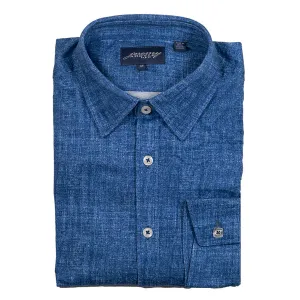 Chambray Effect 2-Way Stretch Shirt - Fitted Cut