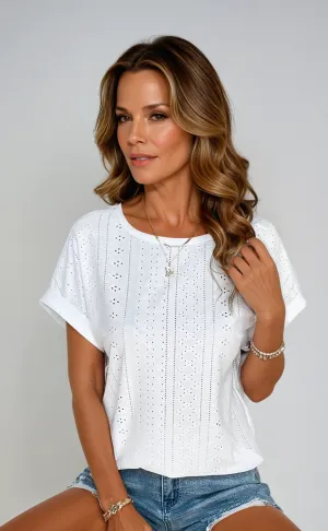 Chic & Breezy Eyelet Top by Riza™