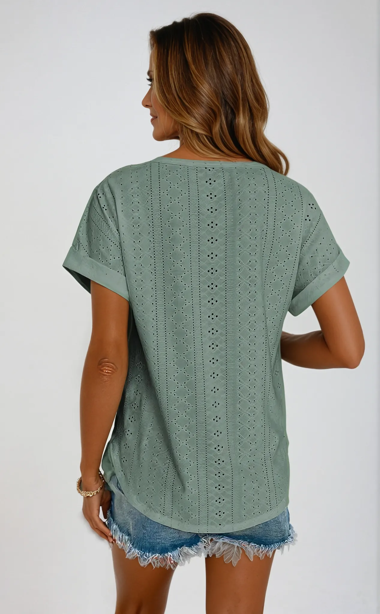 Chic & Breezy Eyelet Top by Riza™