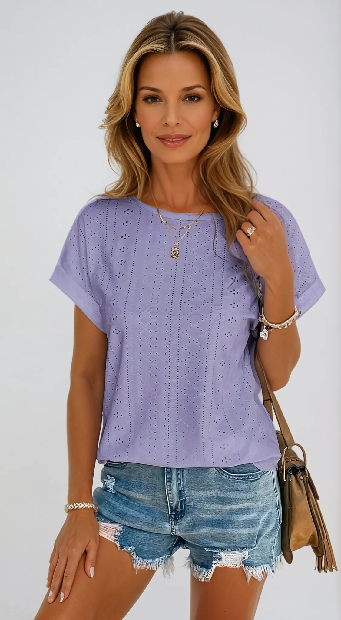 Chic & Breezy Eyelet Top by Riza™