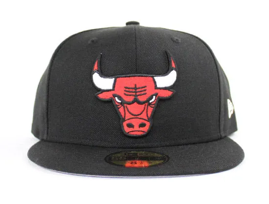 Chicago Bulls New Era 59fifty Fitted Hat (BLACK GRAY UNDER BRIM)