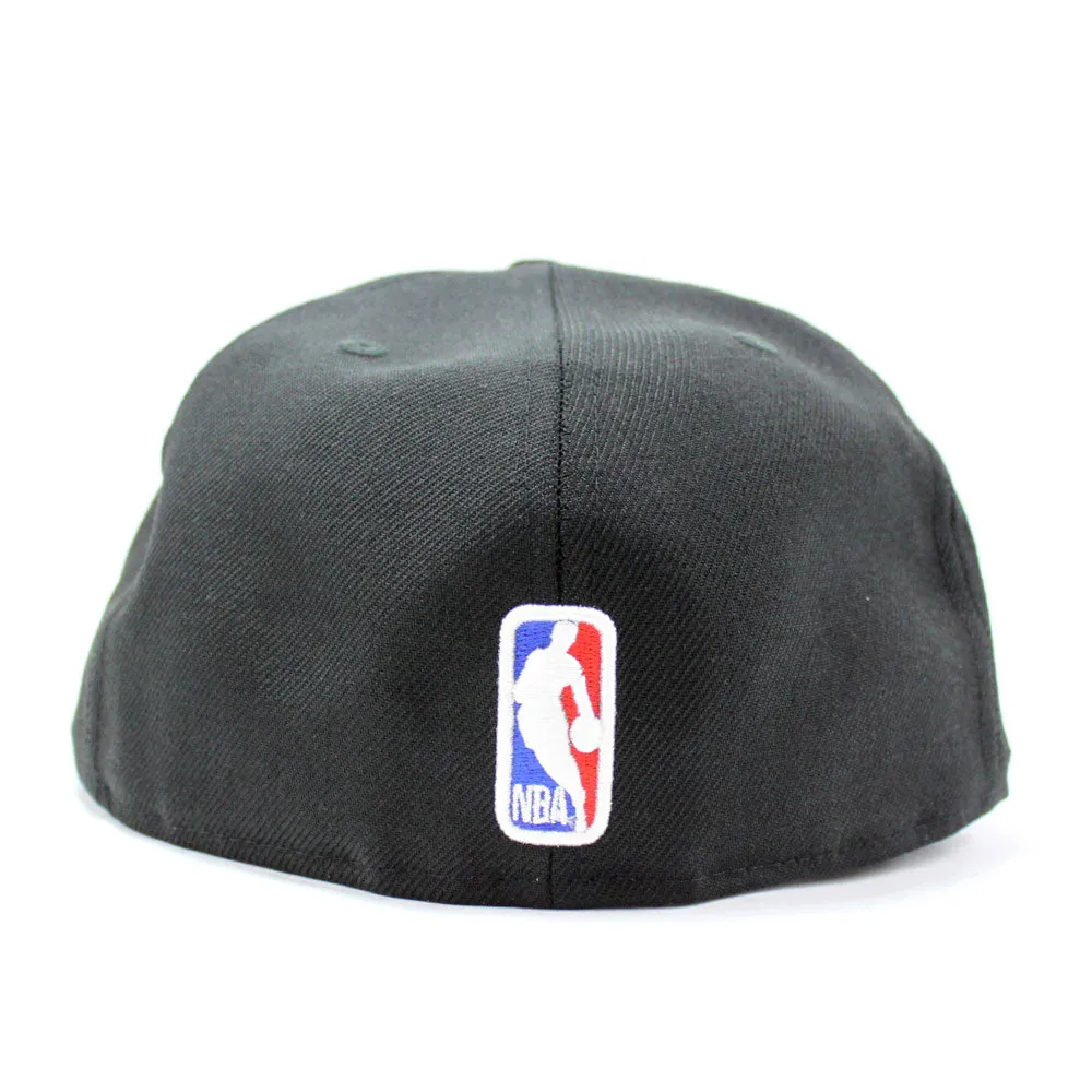 Chicago Bulls UPSIDE DOWN NBA CHAMP New Era 59fifty Fitted Hat (Black Sky Blue Under Brim)