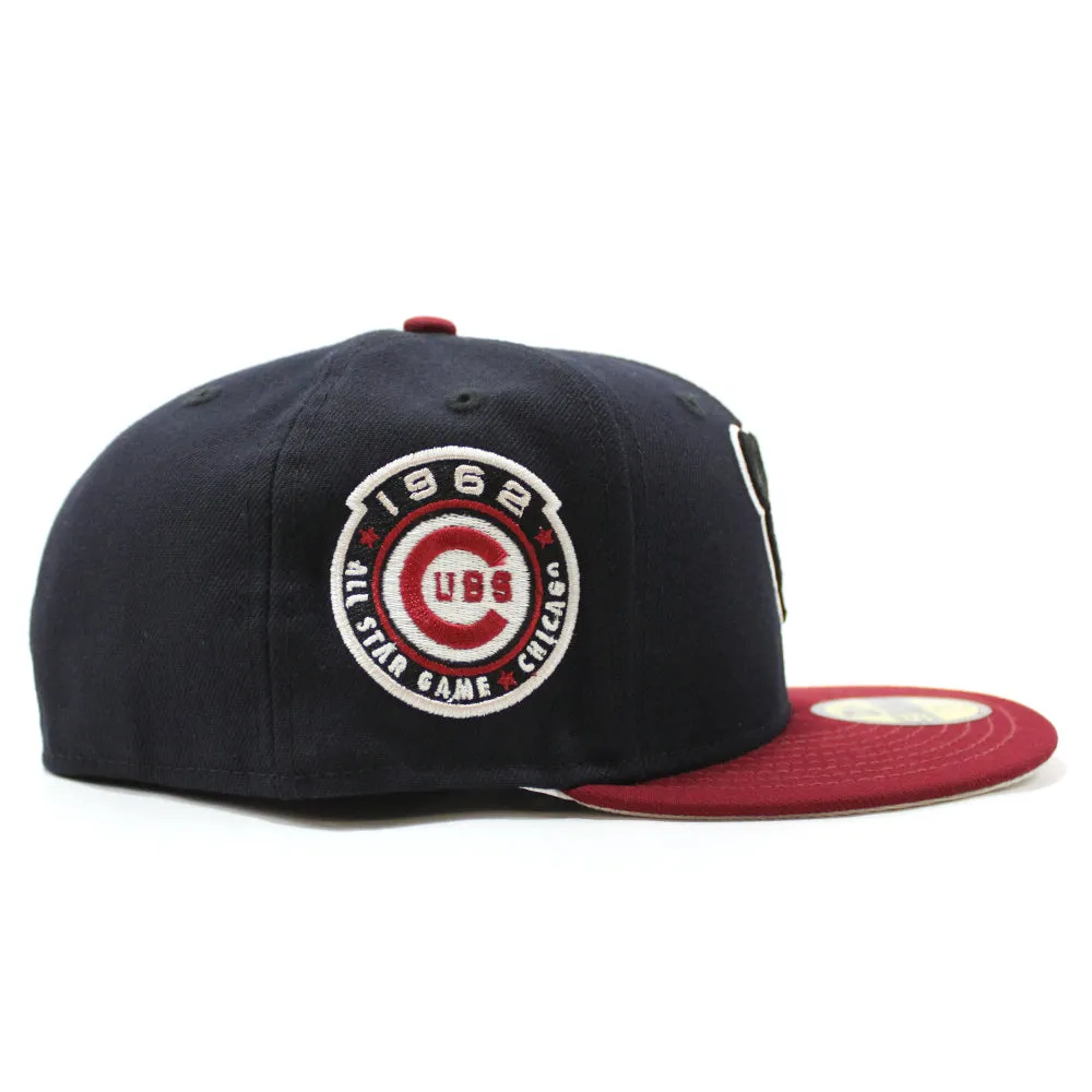 Chicago Cubs 1962 All Star Game New Era 59Fifty Fitted Hat (GITD Navy Cardinal Stone Under Brim)