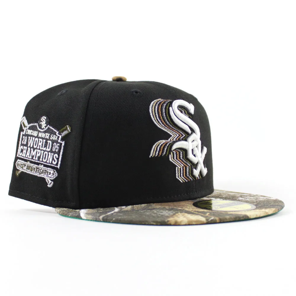 Chicago White Sox 10th Anniversary New Era Fitted 59Fifty Hat (Black RealTree Camo Green Under Brim)