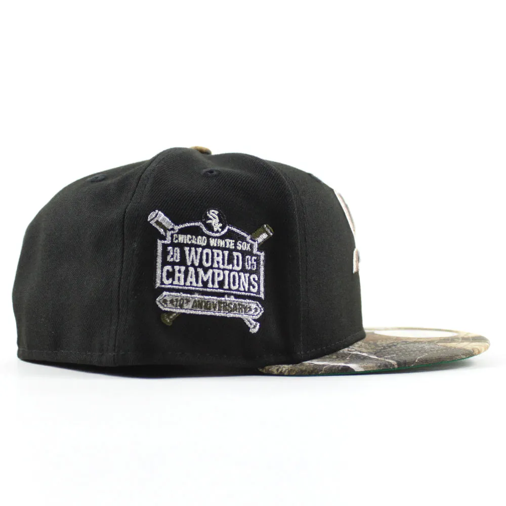 Chicago White Sox 10th Anniversary New Era Fitted 59Fifty Hat (Black RealTree Camo Green Under Brim)