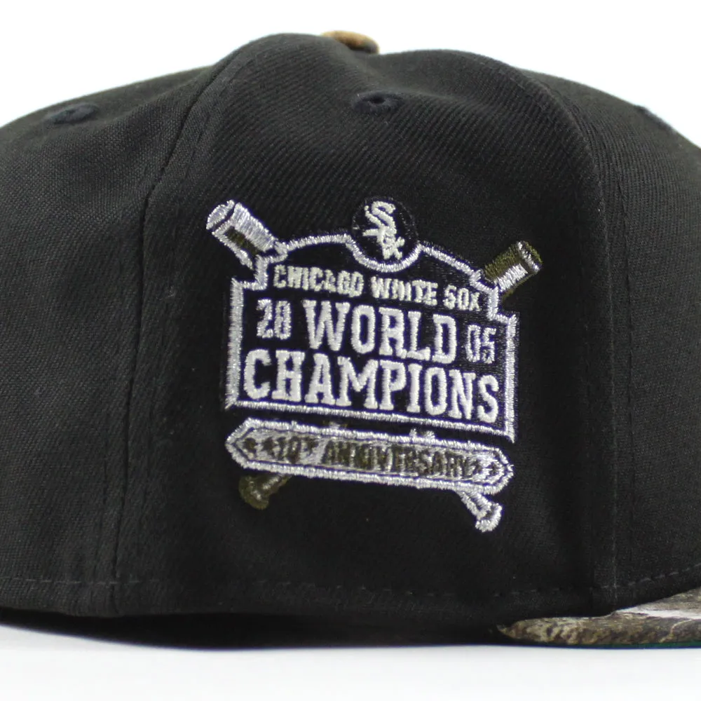 Chicago White Sox 10th Anniversary New Era Fitted 59Fifty Hat (Black RealTree Camo Green Under Brim)