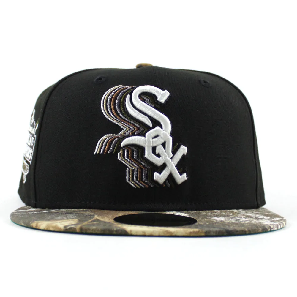 Chicago White Sox 10th Anniversary New Era Fitted 59Fifty Hat (Black RealTree Camo Green Under Brim)
