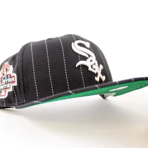 Chicago White Sox 2003 All-Star Game New Era Fitted 59Fifty Hat (Black Pinstripes Green Under Brim)