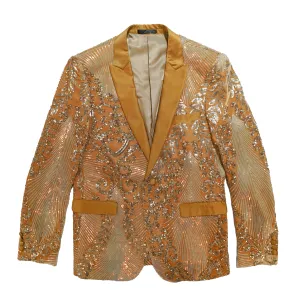 Cielo Gold Embellished Sequin Blazer