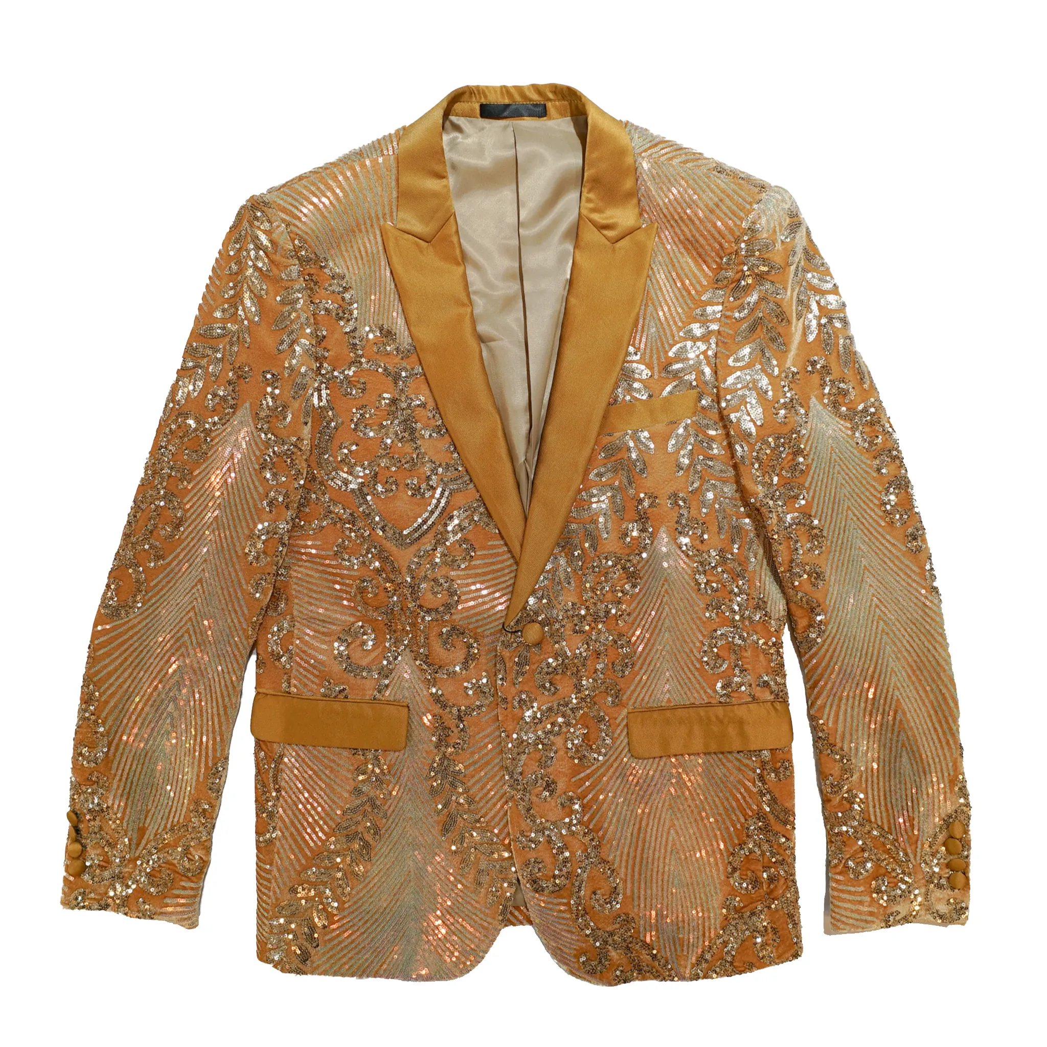 Cielo Gold Embellished Sequin Blazer