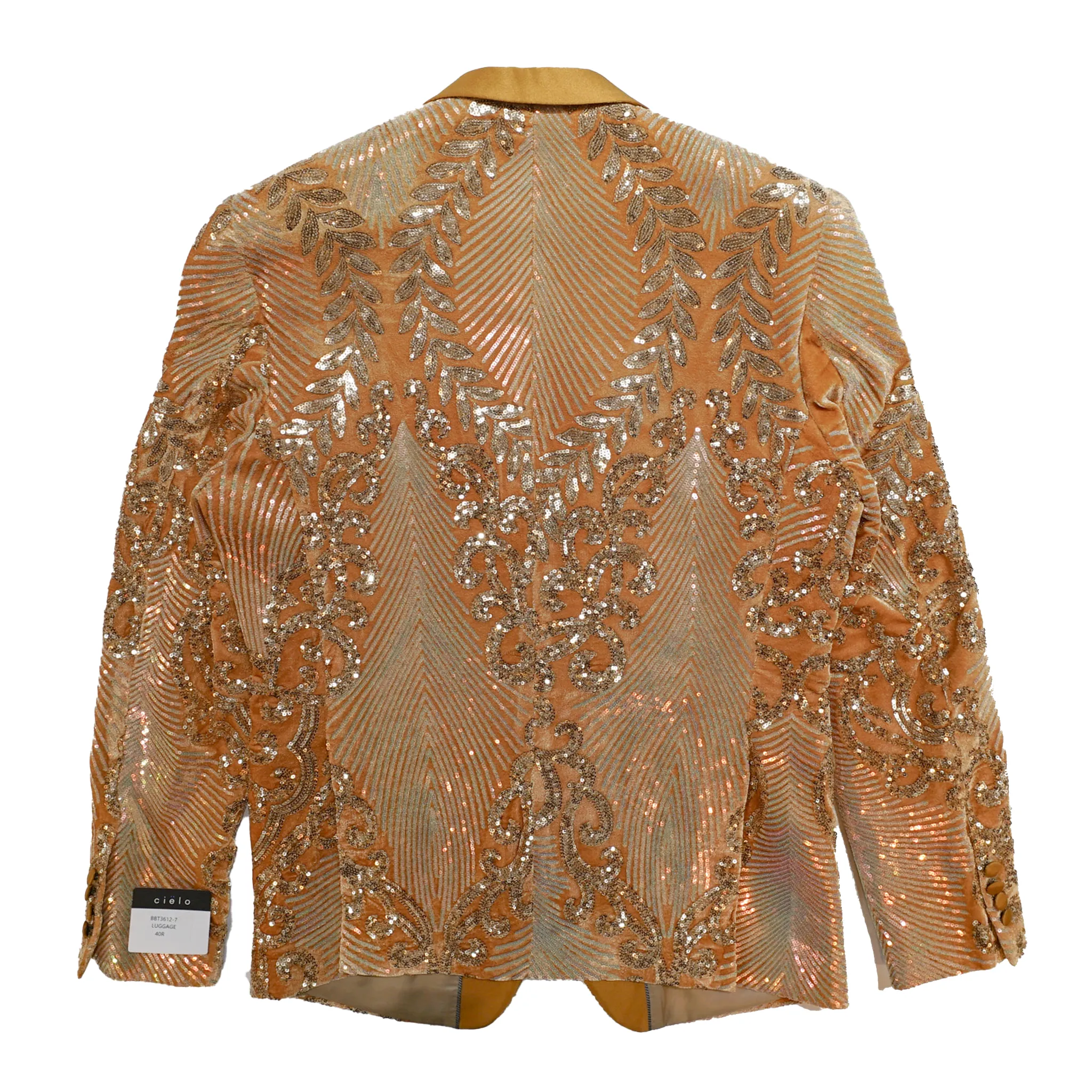 Cielo Gold Embellished Sequin Blazer