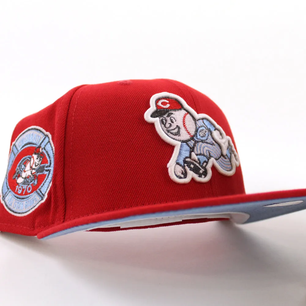 Cincinnati Reds 1970 All-Star Game Retro New Era 59Fifty Fitted Hat (GITD Red Sky Blue Under Brim)
