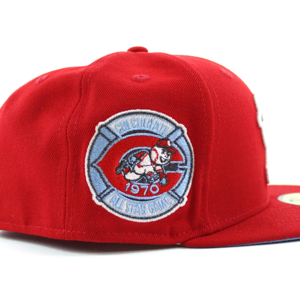 Cincinnati Reds 1970 All-Star Game Retro New Era 59Fifty Fitted Hat (GITD Red Sky Blue Under Brim)