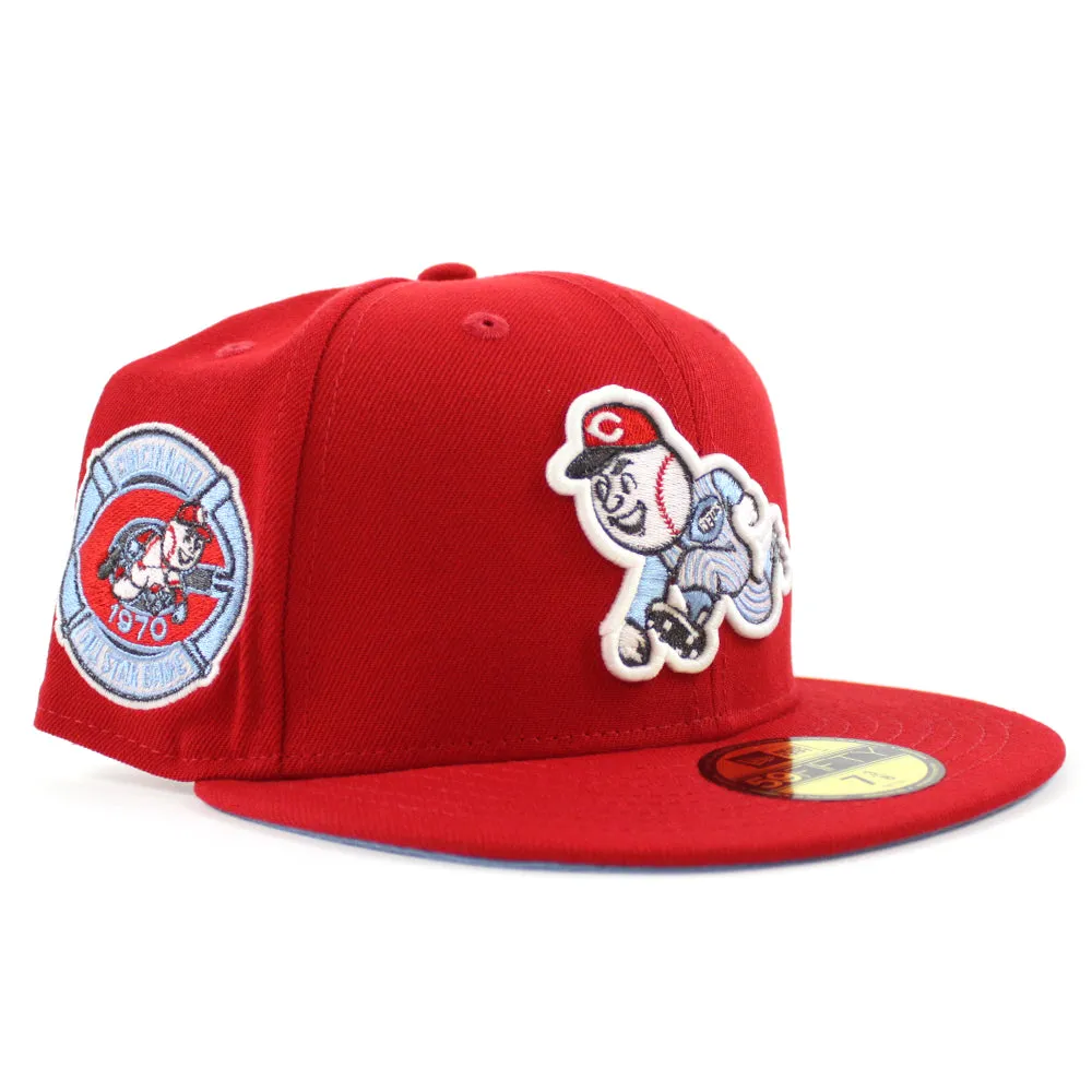Cincinnati Reds 1970 All-Star Game Retro New Era 59Fifty Fitted Hat (GITD Red Sky Blue Under Brim)