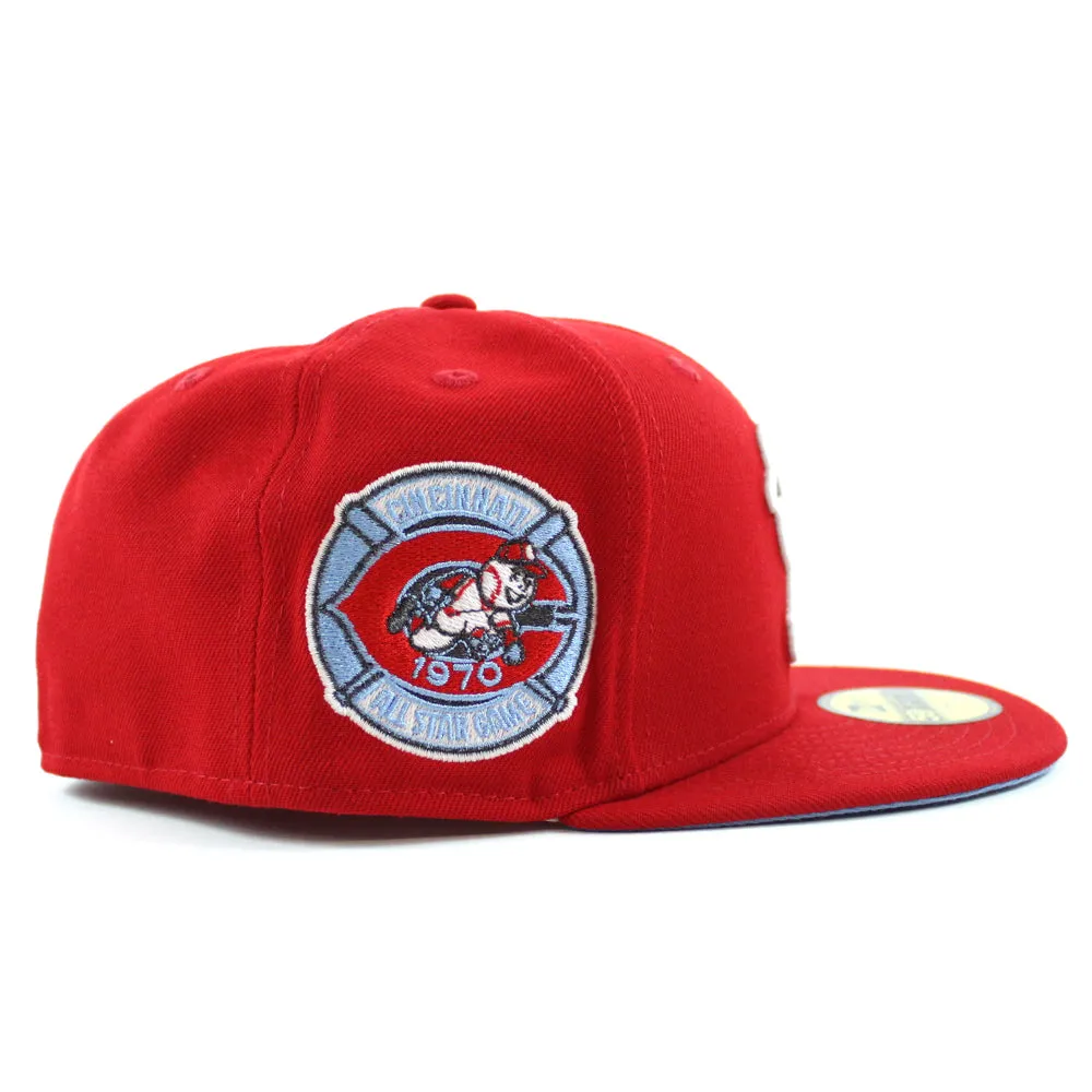 Cincinnati Reds 1970 All-Star Game Retro New Era 59Fifty Fitted Hat (GITD Red Sky Blue Under Brim)