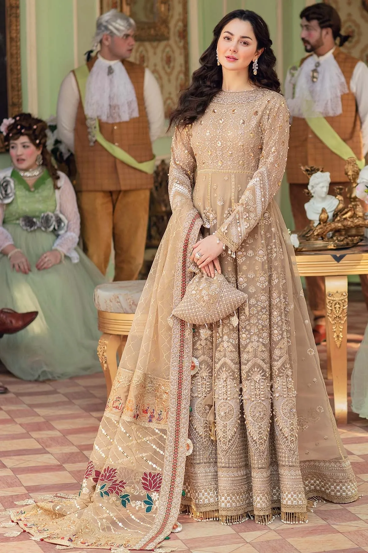 CINDERALLA NL-28 | Nureh The Secret Garden Luxury Formals Collection 2022 | Unstitched Embroidered Chiffon Suits