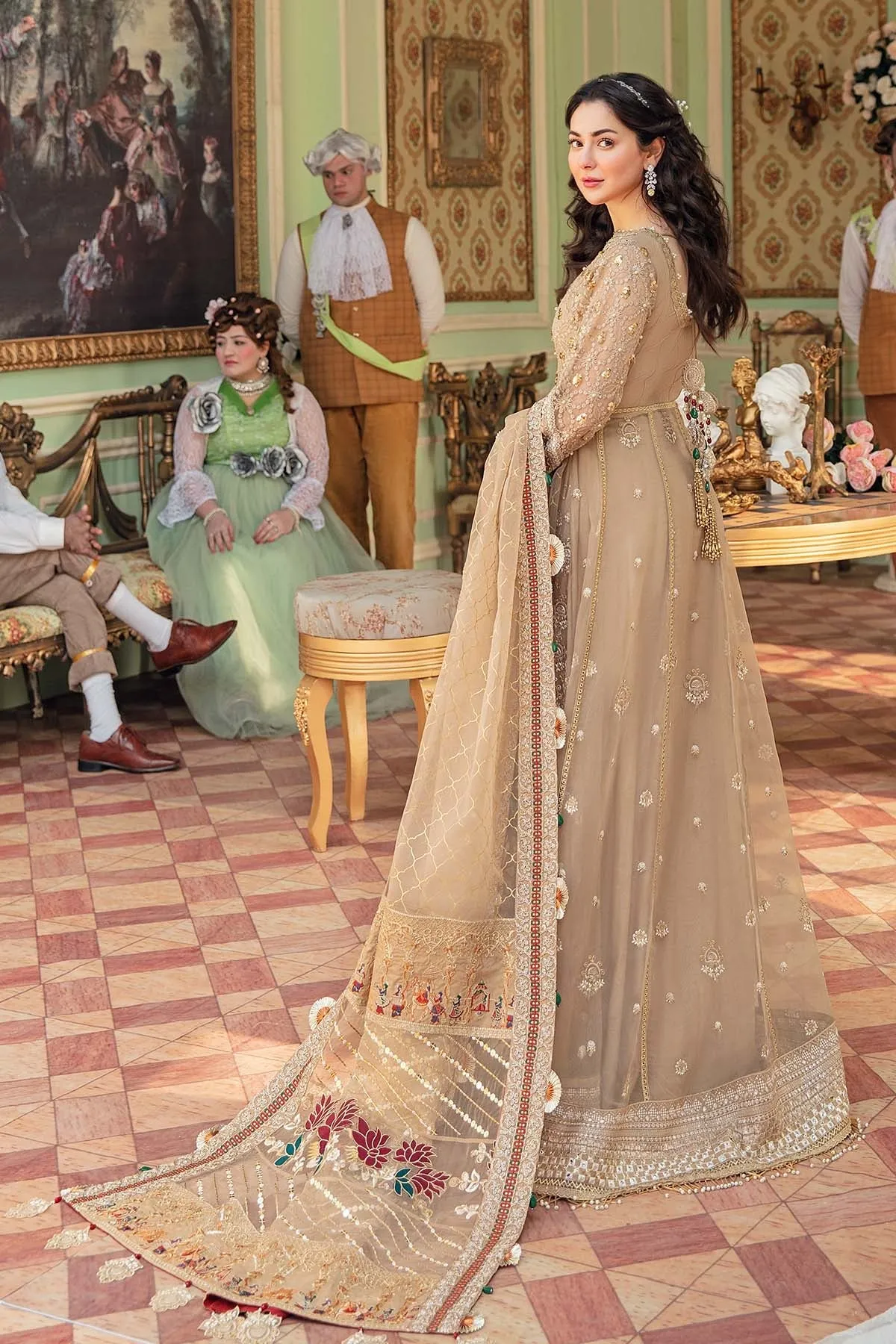 CINDERALLA NL-28 | Nureh The Secret Garden Luxury Formals Collection 2022 | Unstitched Embroidered Chiffon Suits