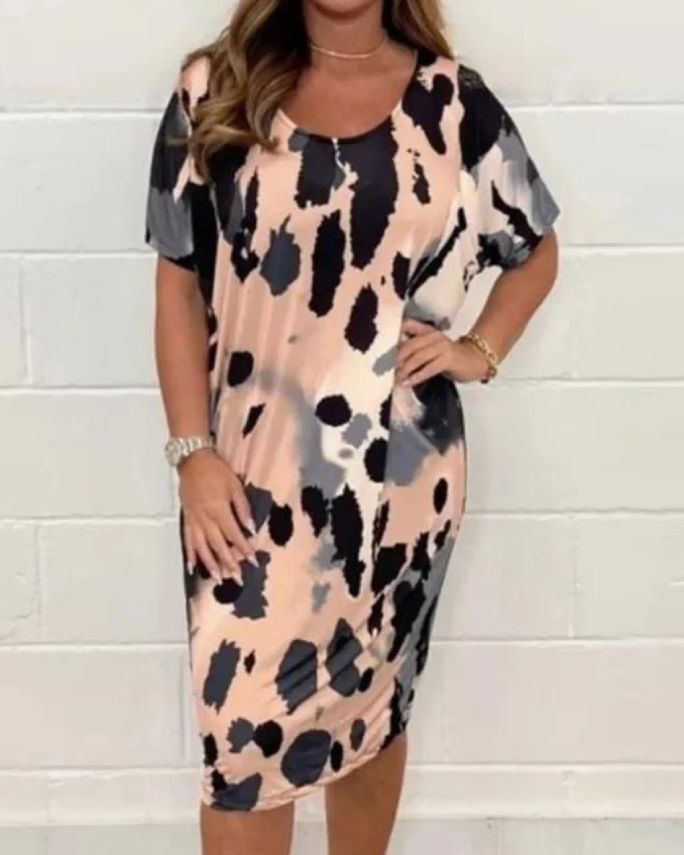 Clari - Leopard print loose casual dress