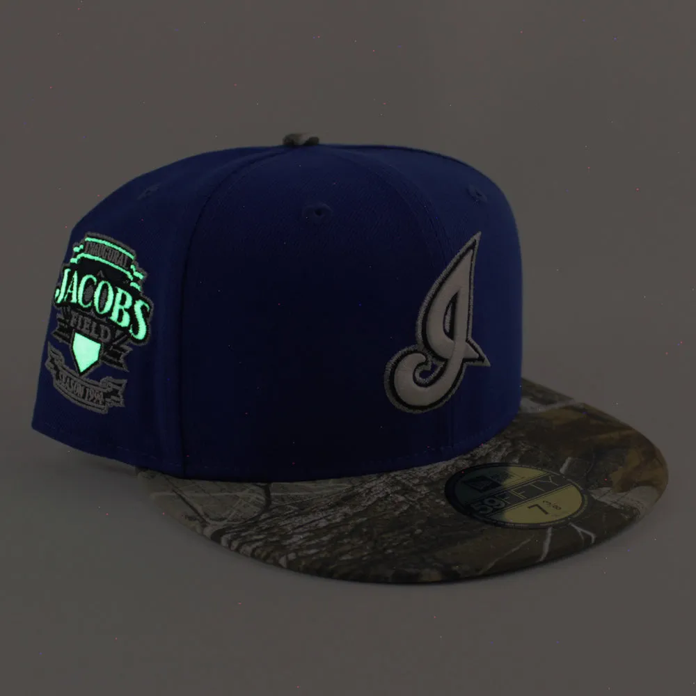 Cleveland Indians Jacobs Field New Era 59Fifty Fitted Hat (Majestic Blue RealTree Camo Gray Under Brim)