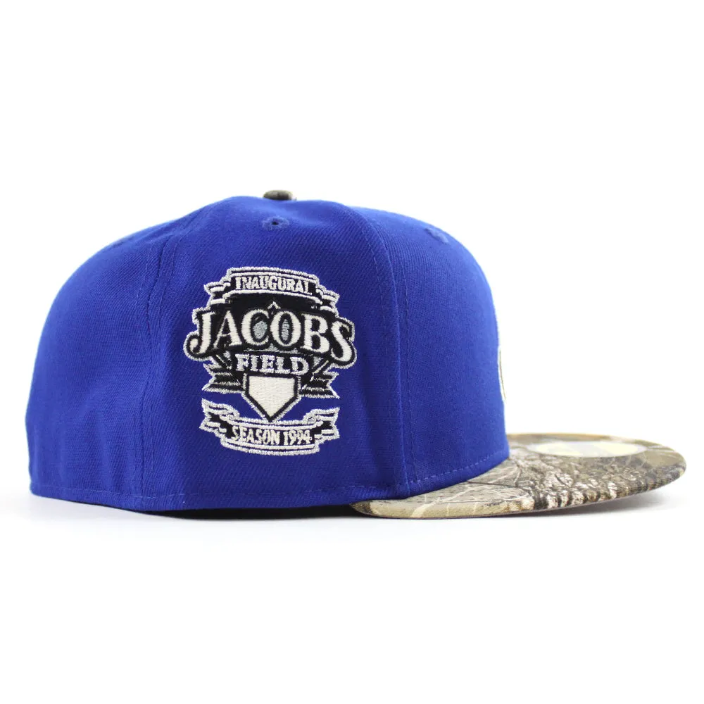 Cleveland Indians Jacobs Field New Era 59Fifty Fitted Hat (Majestic Blue RealTree Camo Gray Under Brim)