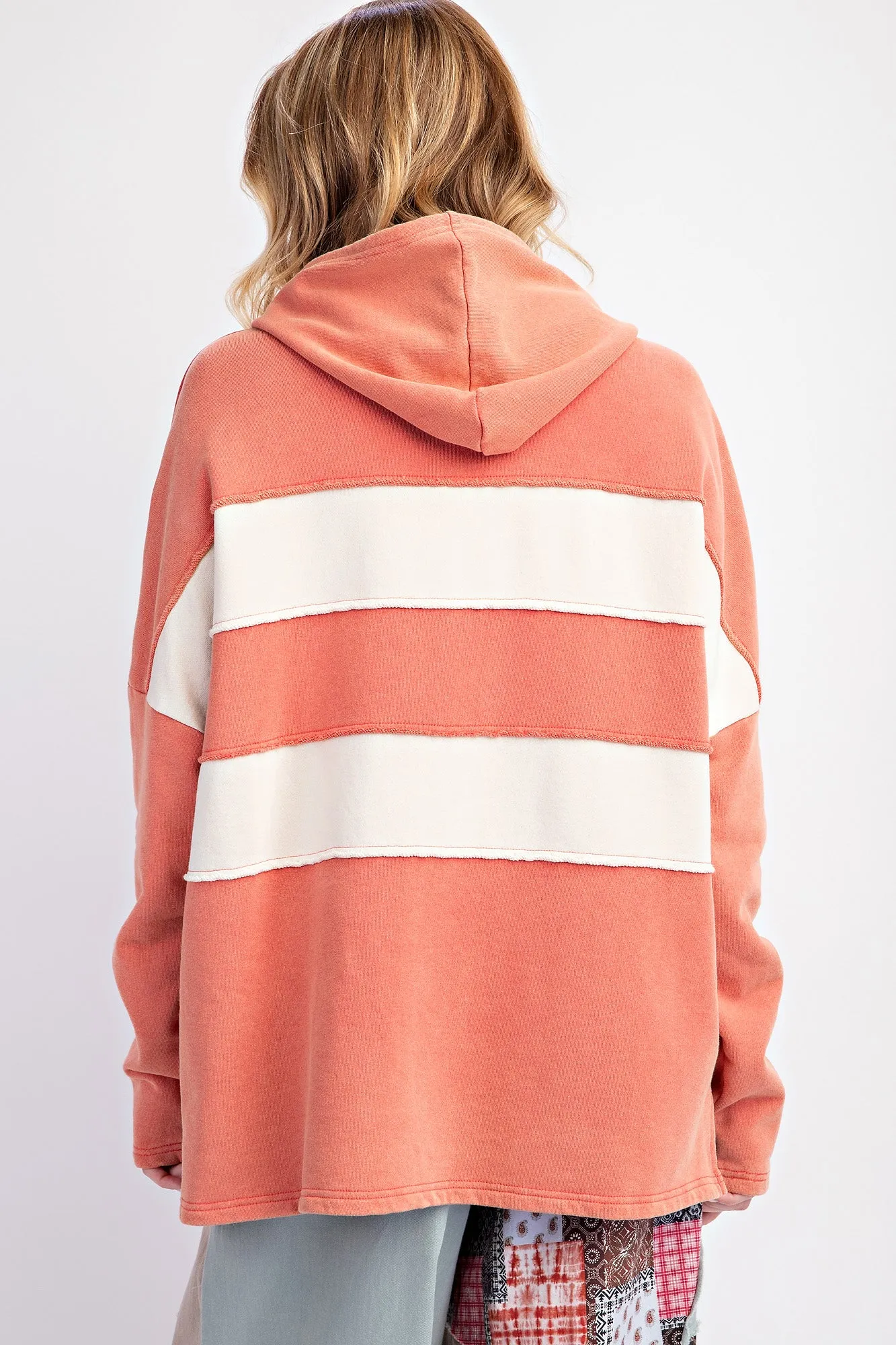 Color Block Washed Hoodie
