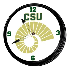 Colorado State Rams: Ram's Horn - Retro Lighted Wall Clock