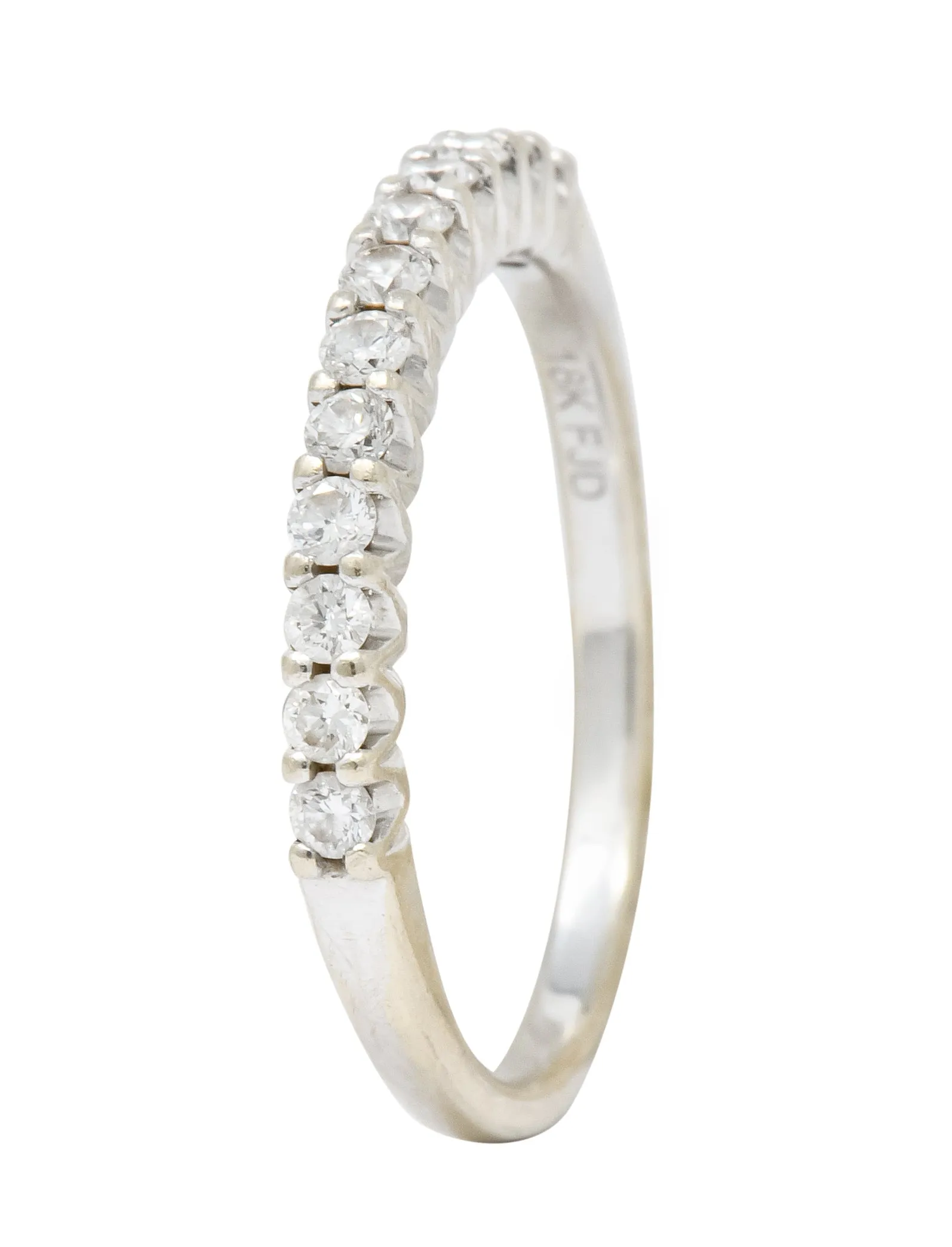 Contemporary 0.33 CTW Diamond 18 Karat White Gold Anniversary Band Ring