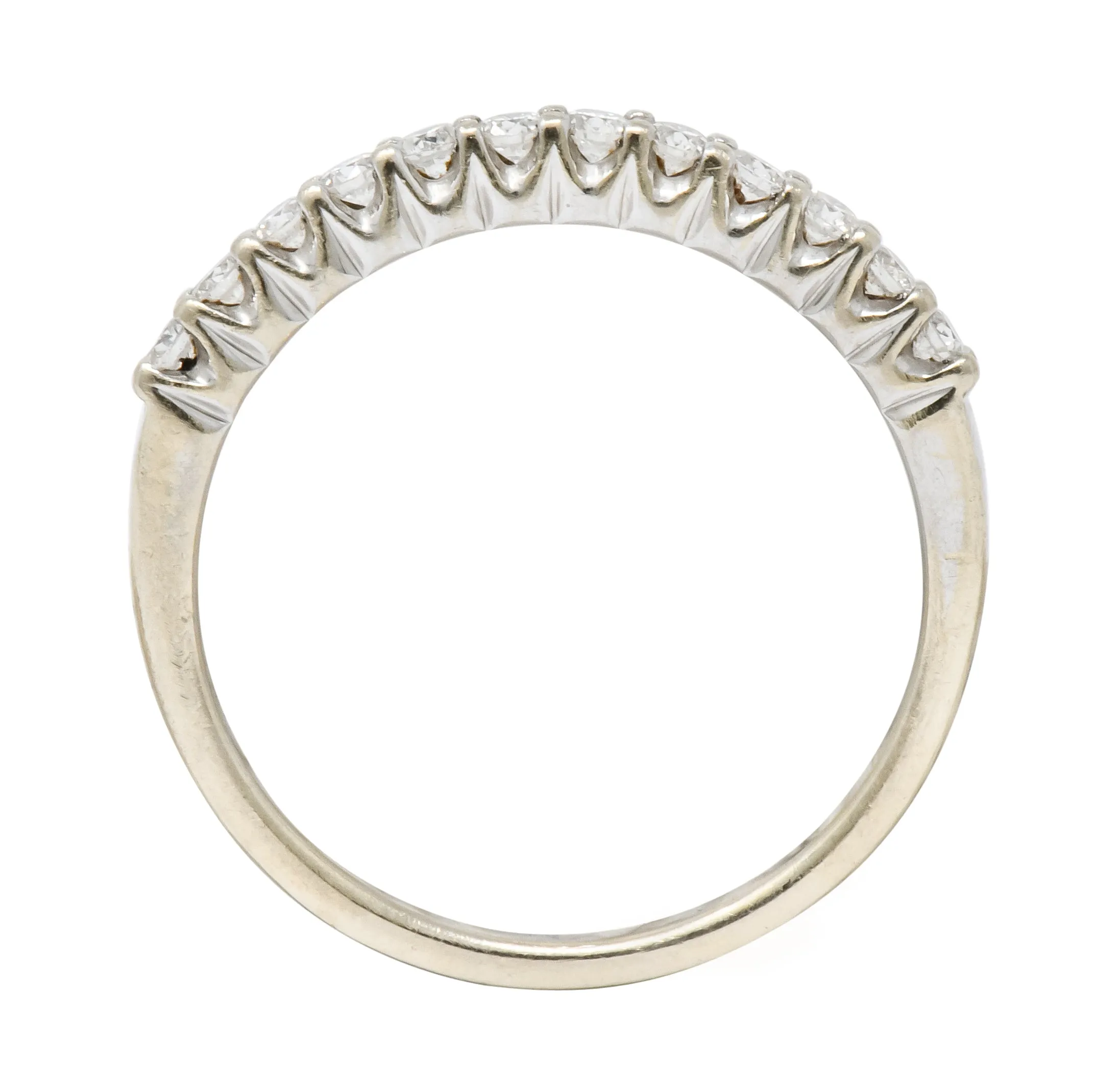 Contemporary 0.33 CTW Diamond 18 Karat White Gold Anniversary Band Ring