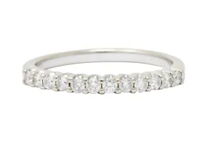 Contemporary 0.33 CTW Diamond 18 Karat White Gold Anniversary Band Ring